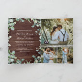 Moderne Eucalyptus QR Code Rustieke Houten Trouwka (Binnen)