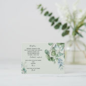 Moderne Eucalyptus Receptie Cash Bar Wedding Enclo Informatiekaartje (Staand voorkant)