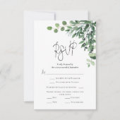 Moderne Eucalyptus RSVP-kaart RSVP Kaartje (Voorkant)