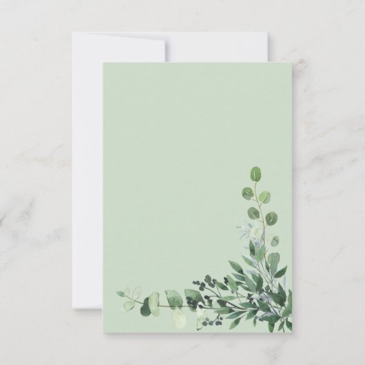 Moderne Eucalyptus RSVP-kaart RSVP Kaartje (Achterkant)