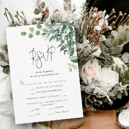 Moderne Eucalyptus RSVP-kaart RSVP Kaartje