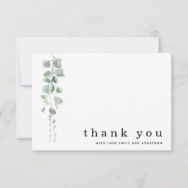 Moderne Eucalyptus Sage Names Weddenschap Bedankt Notitiekaartje