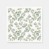 Moderne eucalyptus salie groen patroon bruiloft servet (Voorkant)