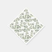 Moderne eucalyptus salie groen patroon bruiloft servet (Hoek)