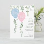 Moderne eucalyptus simpele ballonsekse onthult kaart (Staand voorkant)