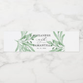 Moderne Eucalyptus Succulent Minimalist Wedding Waterfles Etiket (Enkel label)