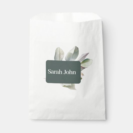 moderne eucalyptus tafel nummer bedankzakje (Voorkant)