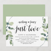 Moderne Eucalyptus, Trouw Elopement Feest Kaart (Voorkant / Achterkant)