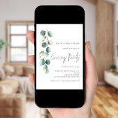 Moderne Eucalyptus Trouwfeest Uitnodiging