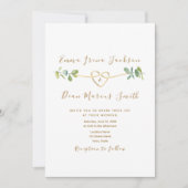 Moderne Eucalyptus Trouwkaart met QR-code Kaart (Voorkant)