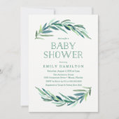 Moderne Eucalyptus | Uitnodiging voor Baby Shower (Voorkant)