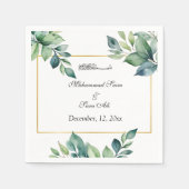 Moderne eucalyptus verlaat moslim bruiloft uitnodi servet (Voorkant)