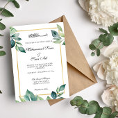 Moderne Eucalyptus verlaat QR-code Moslim Bruiloft Kaart