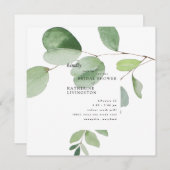 Moderne Eucalyptus Vrijgezellenfeest Square Kaart (Voorkant / Achterkant)