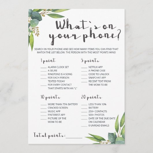 Moderne Eucalyptus Wat is er op je telefoonspel (Voorkant)