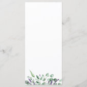 Moderne Eucalyptus Waterverf Bruiloft Menu Kaart (Achterkant)