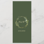 Moderne Eucalyptus Waterverf Bruiloft Menu Kaart (Achterkant)