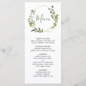 Moderne Eucalyptus Waterverf Bruiloft Menu Kaart (Voorkant)