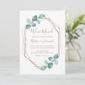 Moderne Eucalyptus Waterverf Coffee Script Weddens Aankondiging (Staand voorkant)