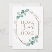 Moderne Eucalyptus Waterverf Coffee Script Weddens Aankondiging (Achterkant)