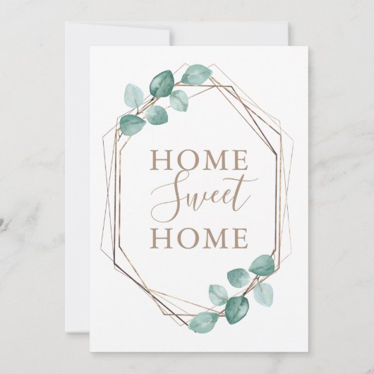 Moderne Eucalyptus Waterverf Coffee Script Weddens Aankondiging (Achterkant)