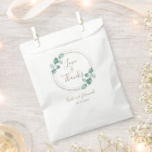 Moderne Eucalyptus Waterverf Coffee Script Weddens Bedankzakje (Geknipt)