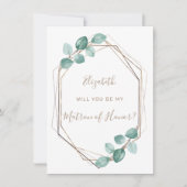 Moderne Eucalyptus Waterverf Coffee Script Weddens Kaart (Voorkant)