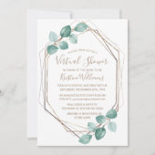 Moderne Eucalyptus Waterverf Coffee Script Weddens Kaart (Voorkant)
