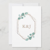 Moderne Eucalyptus Waterverf Coffee Script Weddens Kaart (Achterkant)