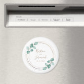 Moderne Eucalyptus Waterverf Coffee Script Weddens Magneet (Insitu (Vaatwasser))