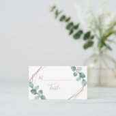 Moderne Eucalyptus Waterverf Coffee Script Weddens Plaatskaartje (Staand voorkant)