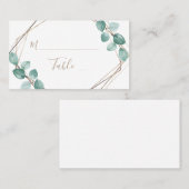 Moderne Eucalyptus Waterverf Coffee Script Weddens Plaatskaartje (Voorkant / Achterkant)