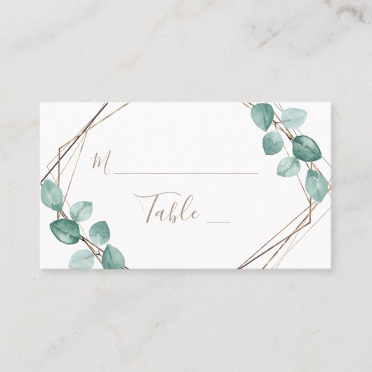 Moderne Eucalyptus Waterverf Coffee Script Weddens Plaatskaartje (Voorkant)