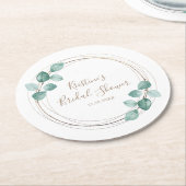 Moderne Eucalyptus Waterverf Coffee Script Weddens Ronde Kartonnen Onderzetter (Gebogen)