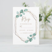 Moderne Eucalyptus Waterverf Coffee Script Weddens RSVP Kaartje (Staand voorkant)