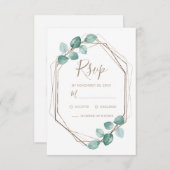 Moderne Eucalyptus Waterverf Coffee Script Weddens RSVP Kaartje (Voorkant / Achterkant)