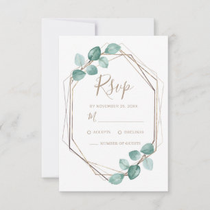 Moderne Eucalyptus Waterverf Coffee Script Weddens RSVP Kaartje