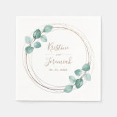 Moderne Eucalyptus Waterverf Coffee Script Weddens Servet (Voorkant)