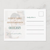 Moderne Eucalyptus Waterverf foto SAVE THE DATE Aankondigingskaart (Achterkant)