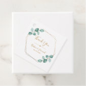 Moderne Eucalyptus Waterverf Gold Script Weddensch Bedankjes Labels (In situ)