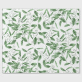 Moderne Eucalyptus Waterverf Groene bladeren Patro Cadeaupapier (Vlak)