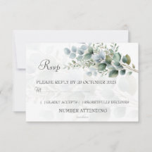 Moderne Eucalyptus Waterverf Trouw RSVP Kaart