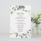 Moderne Eucalyptus Waterverf Weddenschap-menu (Staand voorkant)