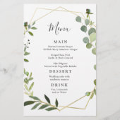 Moderne Eucalyptus Waterverf Weddenschap-menu (Voorkant)