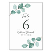 Moderne Eucalyptus Waterverf Zwart Schuingeschrift Kaart (Achterkant)