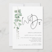 Moderne Eucalyptus We Do QR Code Trouwen Kaart (Voorkant)