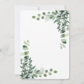 Moderne eucalyptus Wedding Flat Save the Date (Achterkant)