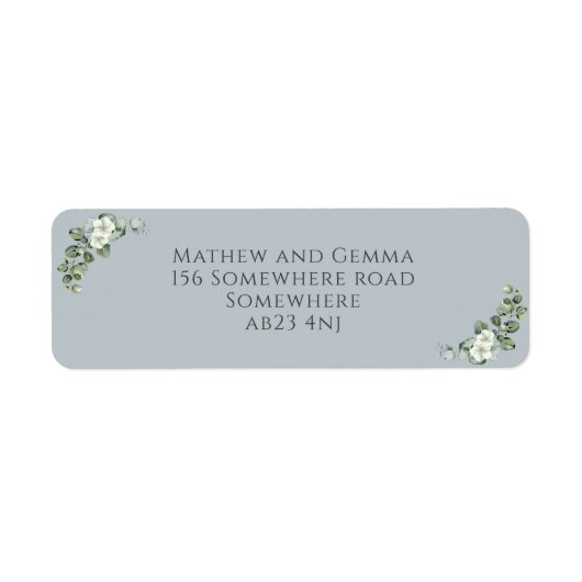 Moderne Eucalyptus Wedding Retour Adreslabels Etiket (Voorkant)