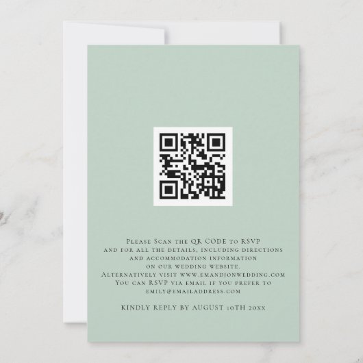 Moderne Eucalyptus Wij Doen QR Code Trouwdag Kaart (Achterkant)