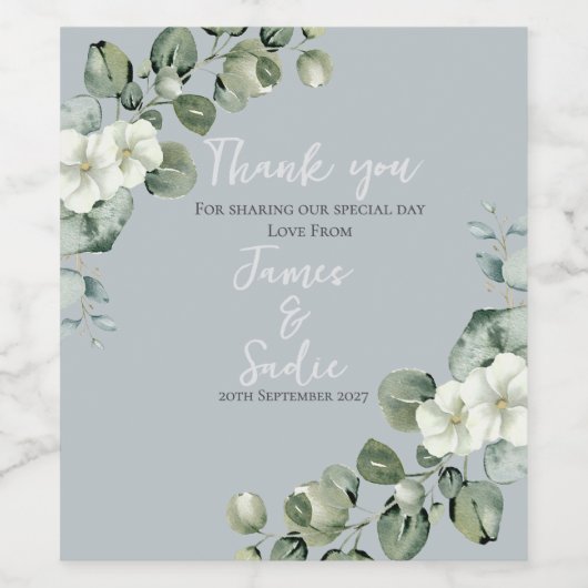 moderne eucalyptus wijn etiket (Enkel label)